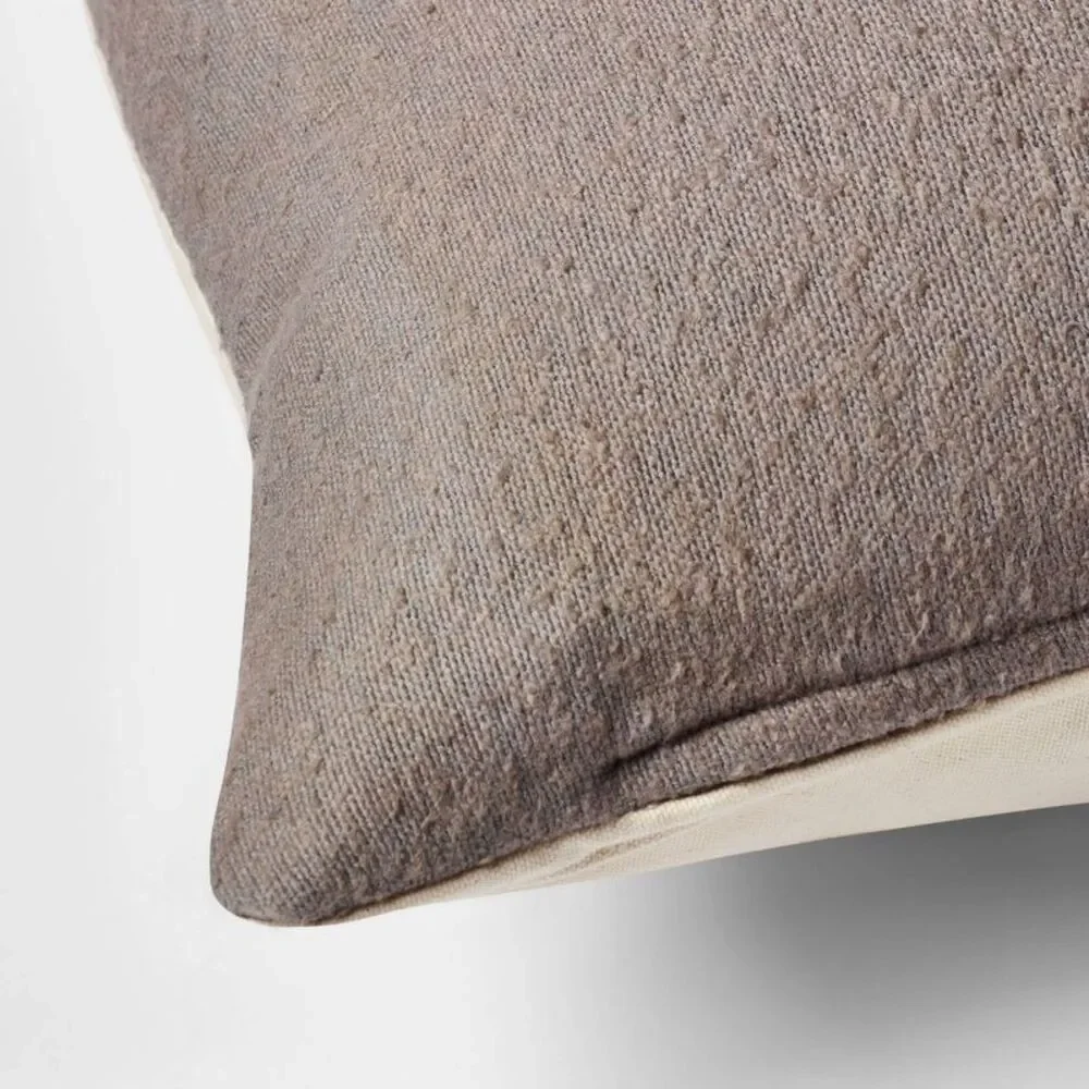 Euro Boucle Colorblock Square Couch Decorative Pillow - Dark Gray